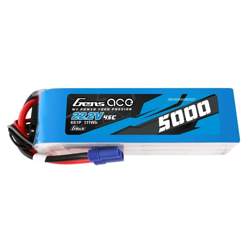 GENS ACE 5000MAH 22.2V 45C 6S1P, EC5 G-tech