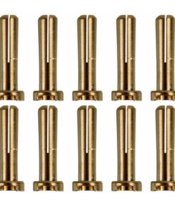 4 mm low profile moških pozlačenih priključkov, 10 kos