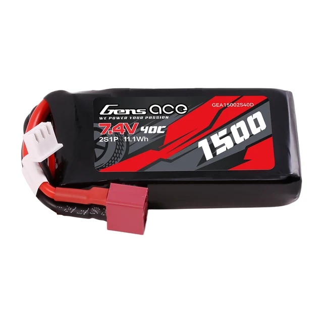 Gens Ace 1500mAh 2S1P 40C 7.4V, Deans-T