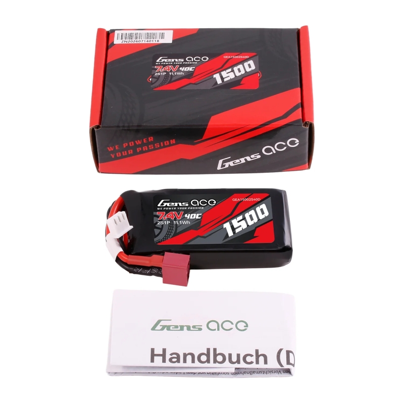 Gens Ace 1500mAh 2S1P 40C 7.4V, Deans-T - slika 2