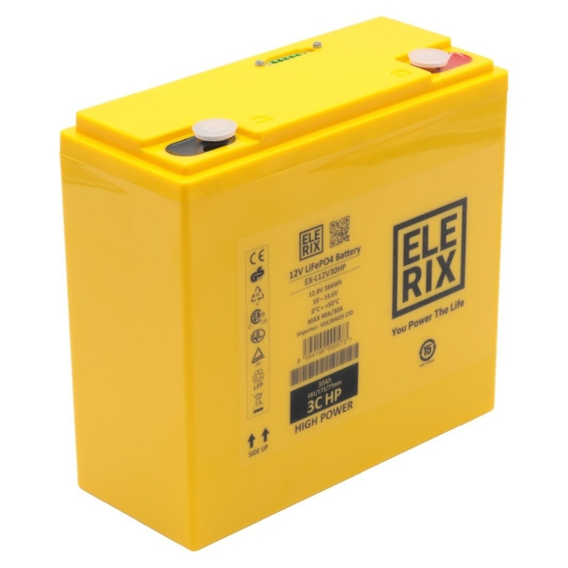 ELERIX LiFePO4 12V 30Ah 3C, XT60