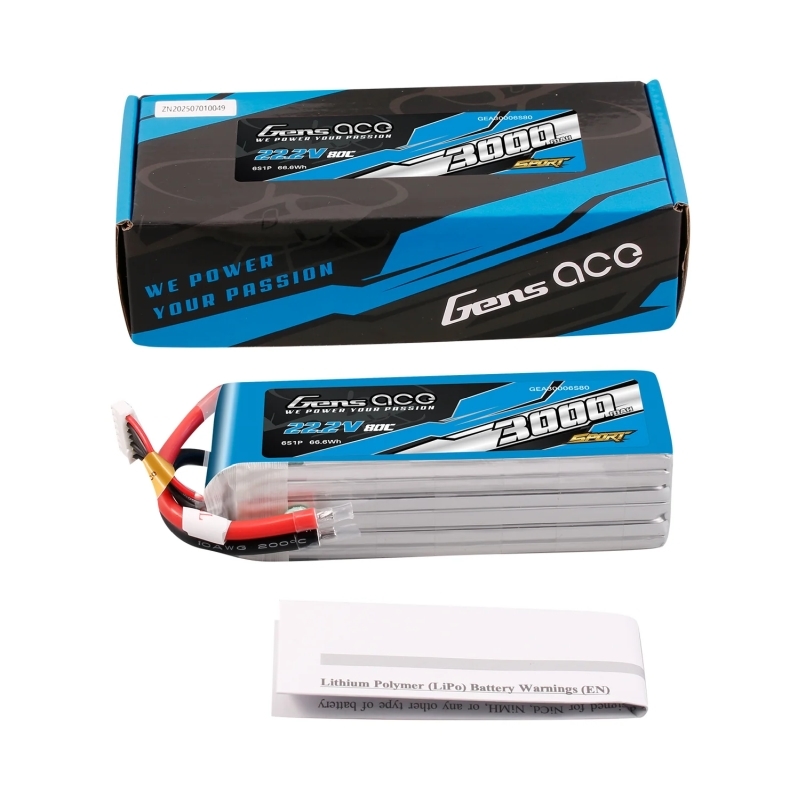 Gens Ace 3000mAh 22.2V 80C 6S1P, F5B - slika 2